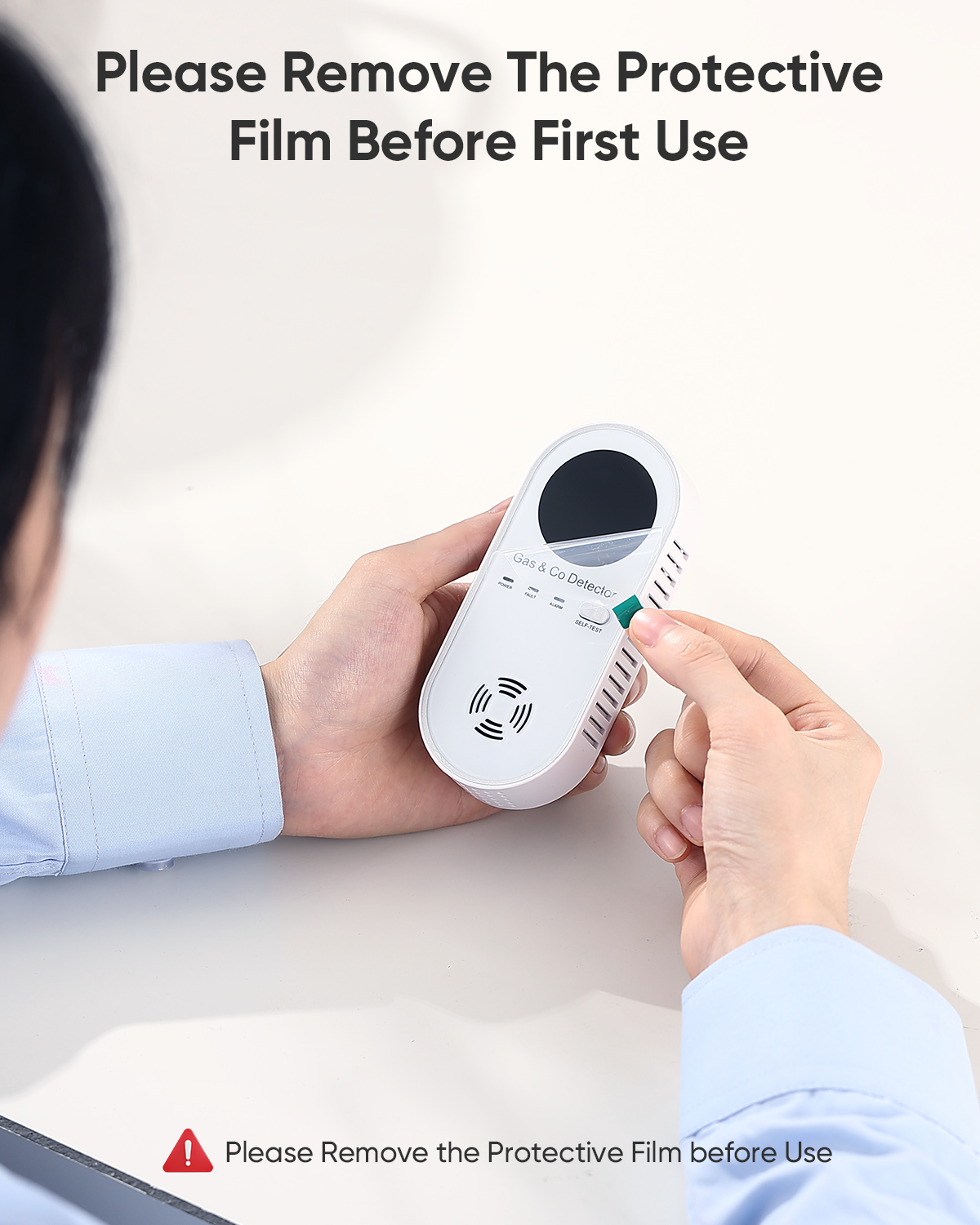 4-in-1 Carbon Monoxide Detector & Natural Gas Leak Alarm,AC-Plug-in CO Alarm & Explosive Gas Detector Battery Backup with Temperature(°F) & Humidity,Three Levels Volume & Brightness for Home,RV,Hotel
