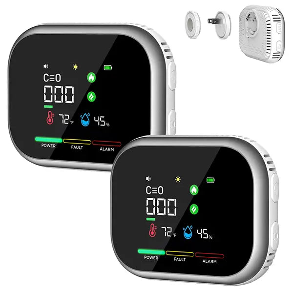 6-in-1 Portable Detector with Natural Gas & Temperature Humidity Sensors Plug-and-Play Design High-Definition Display Accurate Alerts Ideal for Kitchen Garage RVs Apartments