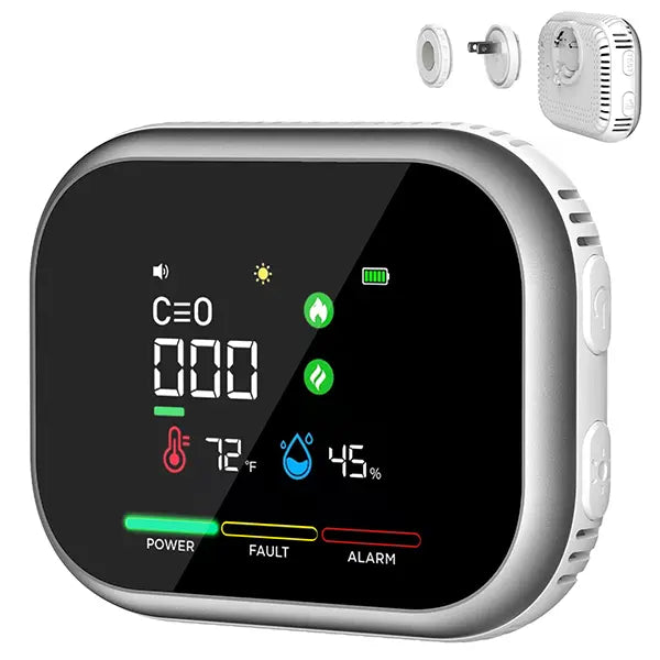 6-in-1 Portable Detector with Natural Gas & Temperature Humidity Sensors Plug-and-Play Design High-Definition Display Accurate Alerts Ideal for Kitchen Garage RVs Apartments